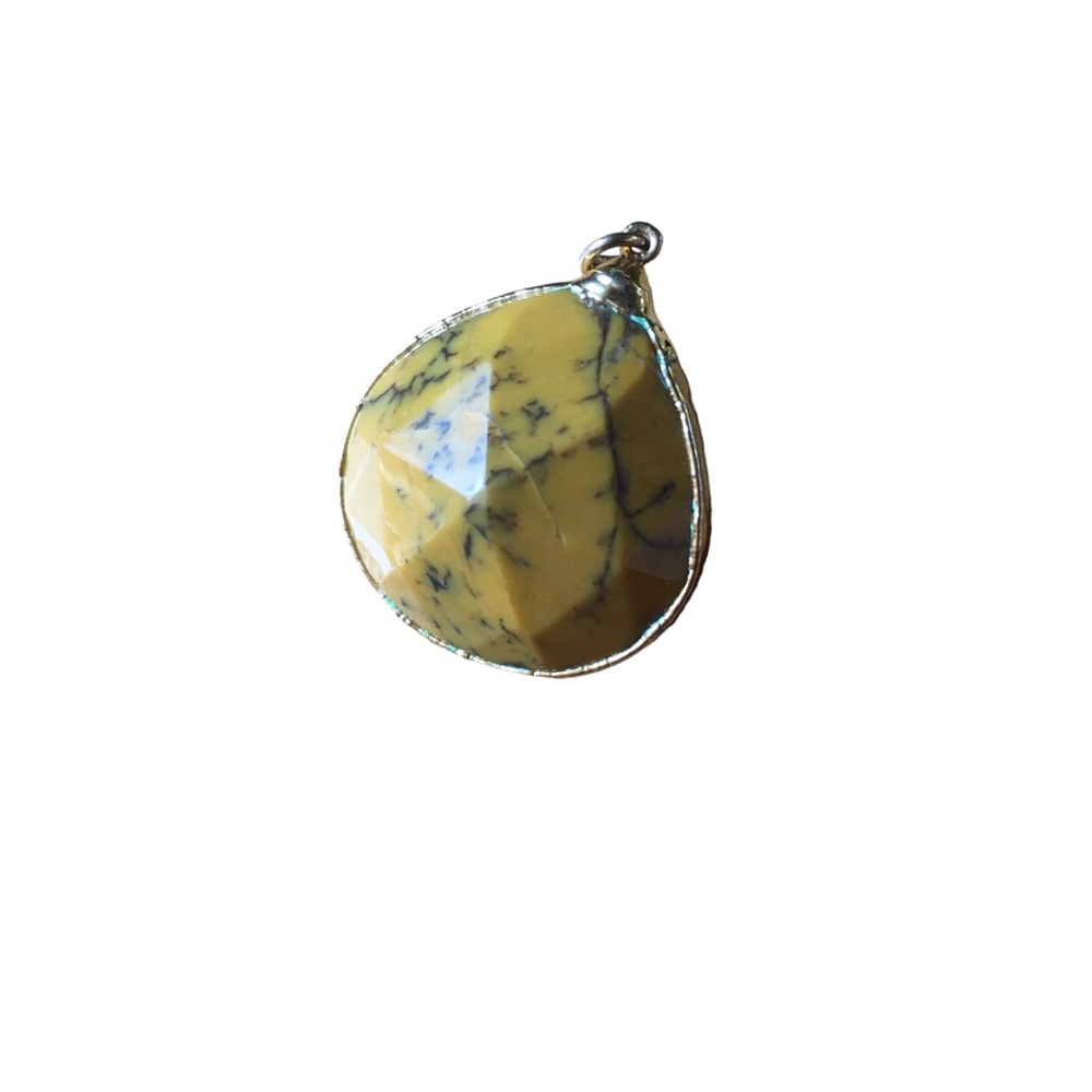 Yellow Dendritic Opal Pendant - Picture 10 of 11